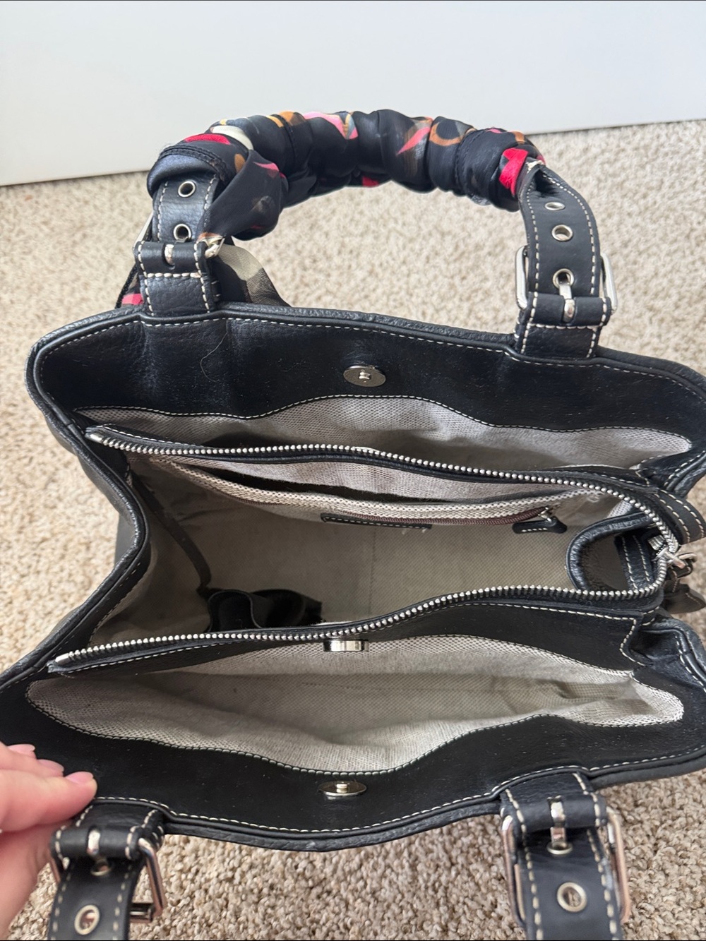 Dooney & Bourke Black Leather Satchel - Picture 4 of 10